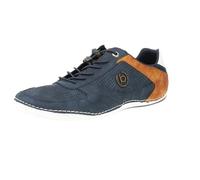 bugatti Men's Casual sneaker with flexible sole, lace-up shoe with memory foam, elastic laces, Dark Blue, 7.5 UK