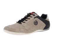 bugatti Men's Casual Sneaker with Flexible Sole, lace-up Shoe with Memory Foam, Elastic Laces, Taupe, 13 UK