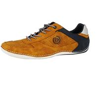 bugatti Men's Casual sneaker with flexible sole, lace-up shoe with memory foam, elastic laces, Yellow, 13 UK
