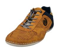 bugatti Men's Casual sneaker with flexible sole, lace-up shoe with memory foam, elastic laces, Yellow, 9.5 UK