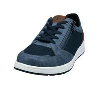 bugatti Men's Casual Sneaker with Zipper, Durable Outsole, Dark Blue, 8 UK