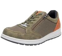 bugatti Men's Casual Sneaker with Zipper, Durable Outsole, Dark Green, 6.5 UK