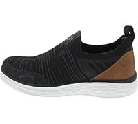 bugatti Men's Comfortable Lace-Up Memory Foam Elegant Casual Easy Fit Trainers Made of Interchangeable Insoles, Black Cognac, 11 UK