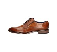 bugatti Men's Derby Lace-Up Shoes with Embossed Elements Lace-Up, Cognac, 43 EU Wide, Cognac, 10.5 UK