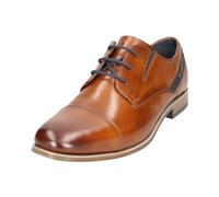 bugatti Men's Derby mit Textileinsatz und Querkappe Lace-up, Cognac, 8 UK