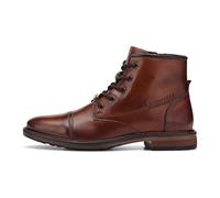 bugatti Men's Elegant Leather Boot with Cap Detail and Comfortable Footbed, Cognac, 9 UK