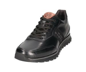 bugatti Men's Full Leather Business Look Lettering On The Side Trainers, Black, 9 UK