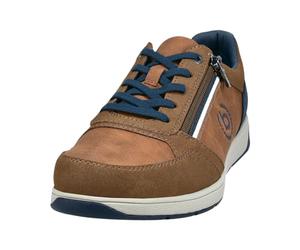 bugatti Men's Klassischer Sneaker mit Zipp-Element und Logo an der Seite, Cognac 6300, 9.5 UK