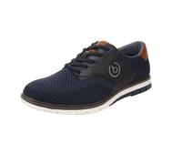 bugatti Men's Lace-up Shoe Made of Breathable Material Mix, Memory Foam, Elastic Laces, Dark Blue, 12 UK
