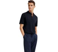bugatti Men's Polo Shirt Stand-Up Collar Short Sleeve Modern Fit, 390-navy, M