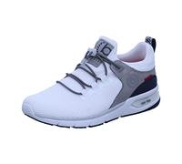 bugatti Men's Sporty sneaker with memory foam in a sporty design, elastic laces, breathable, White, 7.5 UK