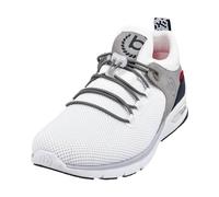 bugatti Men's Sporty Sneaker with Memory Foam in a Sporty Design, Elastic Laces, Breathable, White, 8 UK