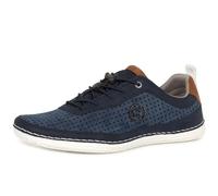 bugatti Men's Sporty Sneaker with Soft fit Function, Elastic Laces, Dark Blue Cognac, 9 UK
