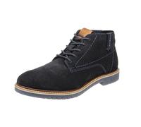 bugatti Mens Stylish Lace Up Desert Boots with Elasticated Back 331-83736-1400 - Dark Blue Suede Leather - UK Size 9 - EU Size 43 - US Size 10