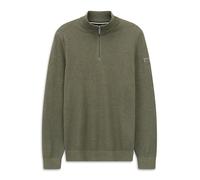 bugatti Men's Troyer Knitted Jumper Stand-Up Collar Short Zip Basic, 180-Olive, 3XL