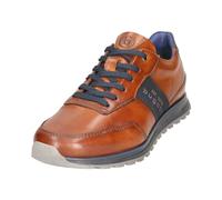 bugatti Men's Vollleder-Sneaker im Businesslook mit Schriftzug an der Seite, Cognac, 9 UK