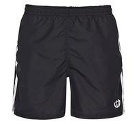Bugatti® - modern men's swim shorts, black or navy, with white stripes - Black - Large