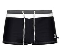 bugatti® - Modern men's swimming trunks with contrasting colours on the waistband, black/grey, L