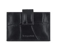 bugatti Nevio Cow and Goat Leather Card Holder Crocodile Look, black, S, Contemporary