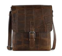 bugatti Nevio Crocodile Style Genuine Leather Shoulder Bag Cognac, brown