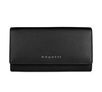 bugatti Purse Emilia Ladies Long Wallet with Flap Black