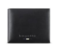 Bugatti Romeo Soft Cowhide Leather Wallet RFID Wallet with Flap Black, black, M, Contemporary