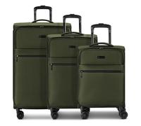 Bugatti Valencia Soft 4 wheels Suitcase set 3-piece Expandable green