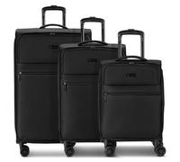 Bugatti Valencia Soft 4 wheels Suitcase set 3-piece with expansion pleat black