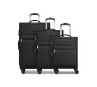 BUGATTI Valencia Soft Series 3-Piece Suitcase Set for Men and Women Travel Trolleys 46.5 x 28.5 x 75 cm Made of High-Quality Flexible Polyester Material Expandable and Double Roll