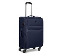 BUGATTI Valencia Soft Series Check-in Suitcase for Men and Women Medium Trolley 41.5 x 23.5 x 65 cm Made of High-Quality Flexible Polyester Material Expandable & Double Roll