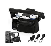 Buggy and Stroller Organizer, Baby Stroller Bag Universal, Buggy Organizer with Insulated Cup Holder, Stroller Storage Bag with Zipper Pocket, Shoulder Strap and Storage for Diapers, Mobile
