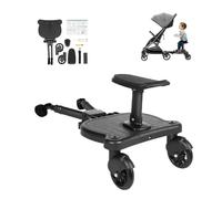 Buggy Board, 25 kg Universal Running Board with Seat, 360° Two-Wheeler Shock Absorption and Wear Resistance, Flexible Adjustable Carriage Board for Children from 3-7 Years and Any Pram Available
