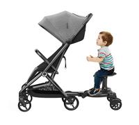Buggy Board, Universal Buggy Board with Seat for Children, Baby Kiddy Board for Toddlers from 3-7 Years, Adjustable Ride-On Board for Strollers, Perfect for Family Adventures