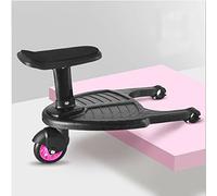 Buggy Board with Seat, SOZA Stroller Auxiliary Pedal Portable Kiddy Boards Standing Board, Second Children Sitting Seat Accessory, for 3-7 Years Old Under 25KG (Pink), 13.65''*10.14''