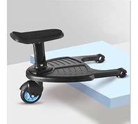 Buggy Board with Seat, SOZA Stroller Auxiliary Pedal Portable Kiddy Boards Standing Board, Second Children Standing Pedal with Sitting Seat Stroller Accessory (Blue), 13.65''*10.14''
