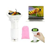 Buggy Lens, Buggy Lens Microscope, Digital Microscope Toy, 1000X Handheld Digital Microscopes HD Portable Microscopes for Exploration (White)