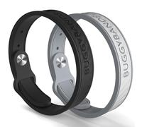 BuggyBands Mosquito Repellent Bracelets, 2 Pack Silicone Mosquito Repellent Bands with DEET Free, Natural & Waterproof Bug Wristbands for Kids and Adults, Outdoor Traveling Protection (Black&Grey)