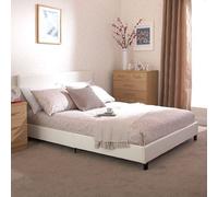 Bugi Double Bed Faux Leather White 5 x 7ft