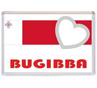 Bugibba - Love Malta/Maltese Flag Towns & Cities - 96 x 67mm Jumbo Fridge Magnet