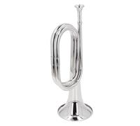 Bugle, C Key Military Trumpet with 11cm Diameter Mouthpiece 34cm Height Silver Brass Bugle for Orchestra Marching Band