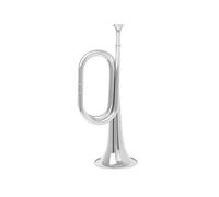Bugle Call Trumpet Brass Cavalry Horn Chong Fenghao Copper Step Trumpet Musical Instrument (Color : Silver)