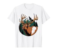 Bugling Bull Elk Silhouette Mountain Sunset Hunter Outdoor T-Shirt