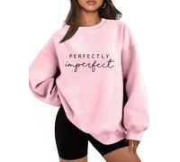Bugrelsla Women's Padded Sweatshirt Perfectly Imperfect Women's Large Round Neck Long Sleeve Sweater