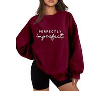 Bugrelsla Women's Padded Sweatshirt Perfectly Imperfect Women's Large Round Neck Long Sleeve Sweater