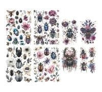 Bugs and Flowers Rice Paper, 20 x 26,6cm (6pc) - 6 Designs for Scrapbooking Cards Crafts, Decoupage by CRAFT KREATIVELY