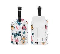 Bugs Insects Butterflies Beetle Luggage Tags Leather ID Label for Kids Girl Boy Women 1 Piece