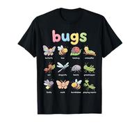 Bugs Names Kids Learning Chart Cute Insects Children T-Shirt