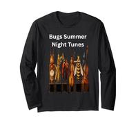 Bugs Summer Night Tunes Funny Musical Insect Design for Kids Long Sleeve T-Shirt