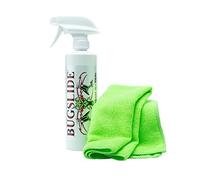 BugSlide 16oz Trigger Spray Bottle With Microfiber Cloth, Cleaner and Bug Remover- Cleans, Shines and Degreases While Removing Bugs- Multi-Use On Many Household Items