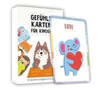 Bugucat Emotion Cards for Children, 32 Emotion Cards with Animal Illustrations and Texts, Promotes Emotional Intelligence, Self-Regulation and Social Competence, Suitable for Nursery Primary School